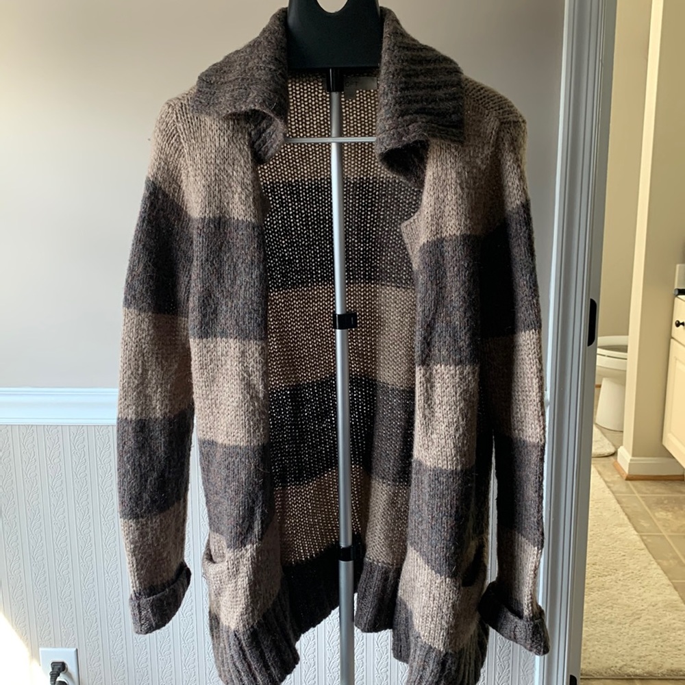 Ann Taylor Loft 2 tone cardigan sweater with pockets womens Large